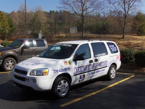 Auto Dealership courtesy shuttle vehicle graphics Atlanta