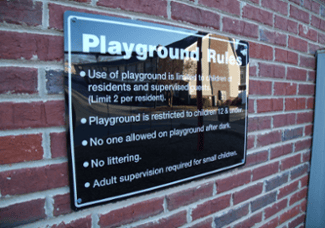 Apartment Amenity Signs: Playground Signs Georgia