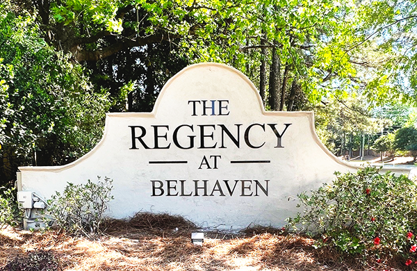 refinished and painted neighborhood monument sign in Atlanta, Georgia