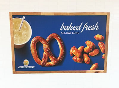 Large interior wall advertisement