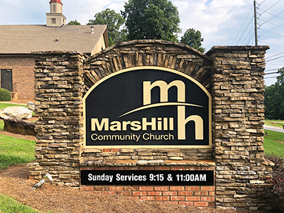 Routed HDU Church Monument Sign in Powder Springs, Ga