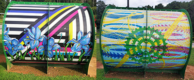 Full-color vinyl graphics bring new life to pedestrian and bike path tunnels in Smyrna.