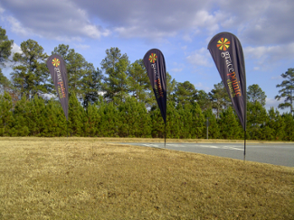 Teardrop flags for corporate events in Atlanta